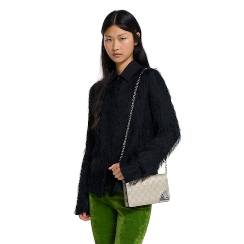 Cartera con emblema GG en cadena