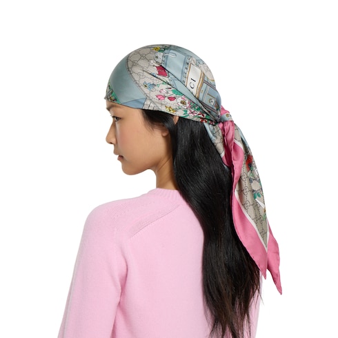 Printed silk twill carré