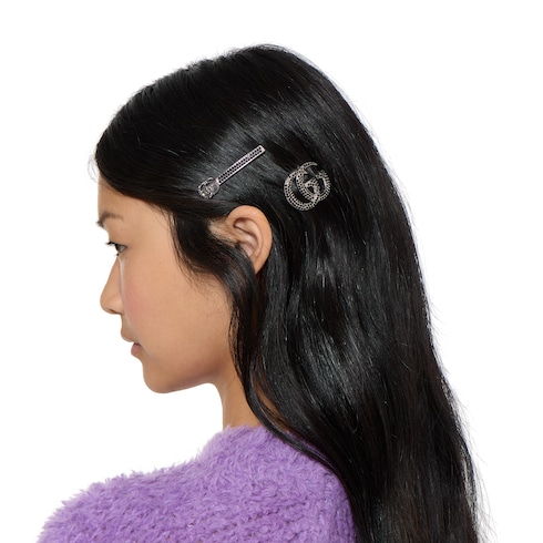 Set di fermagli per capelli Doppia G con cristalli