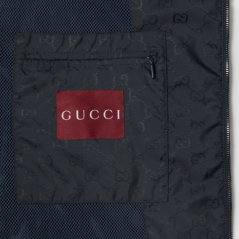 Chaqueta con cremallera de nylon con GG