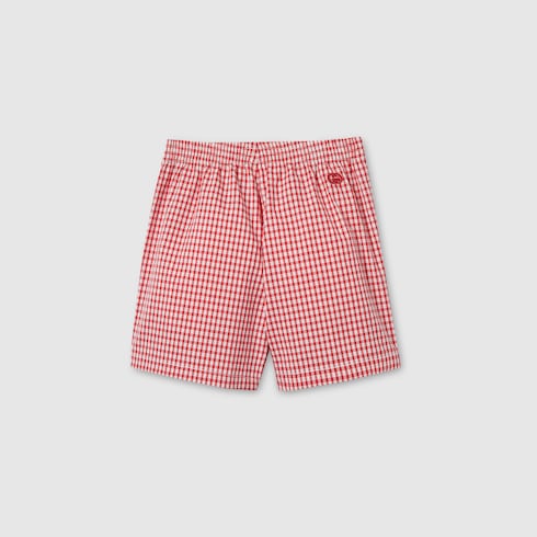 Shorts neonato in cotone a quadretti