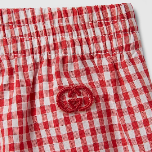 Shorts neonato in cotone a quadretti