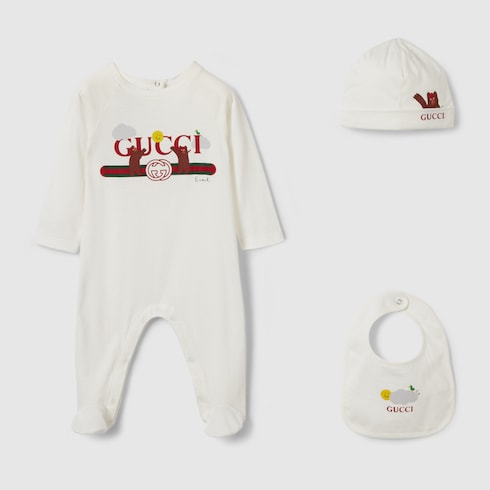 Ensemble cadeau trois-pièces en coton pour bébé