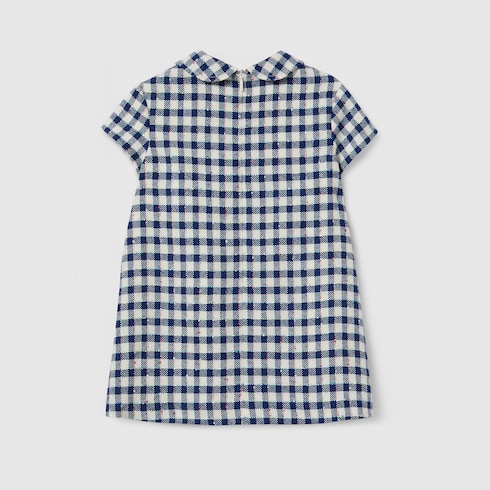 Children's gingham wool dress