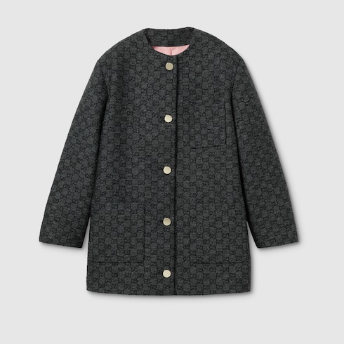 Chaqueta de tweed de lana moteado con GG