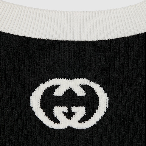 Geripptes T-Shirt mit Intarsie