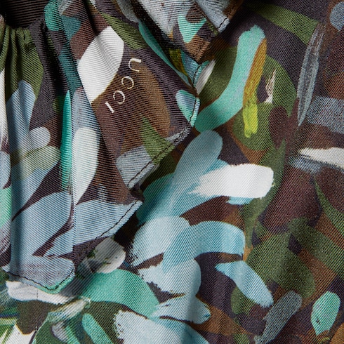 Printed silk twill dress