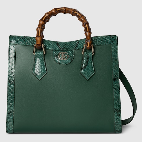 Gucci Diana系列中号竹节托特包