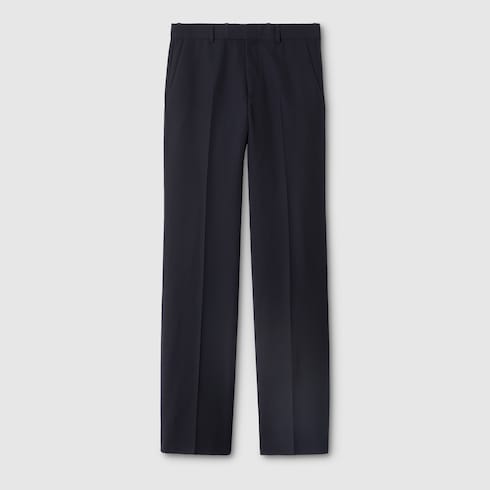 Pantalone in gabardina di lana con ricamo