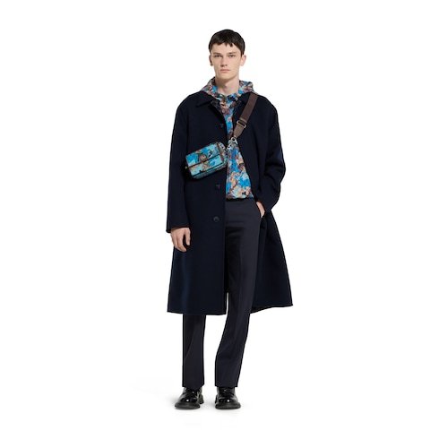 Hose aus Wollgabardine mit Stickerei