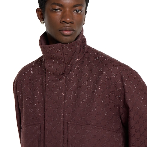 Wattierte Jacke aus GG Canvas mit Kristallen