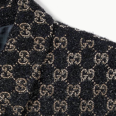 Giacca in tweed di lana lamé ricamata