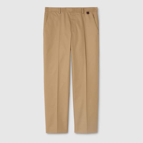 Cotton twill pants with Web detail