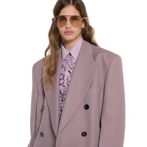 Chaqueta de doble botonadura de lana técnica