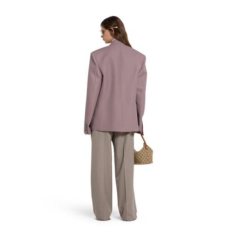 Chaqueta de doble botonadura de lana técnica