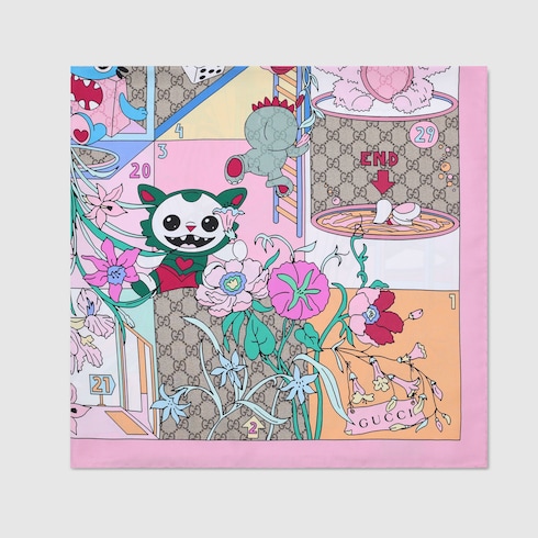 Gucci Besties printed silk twill carré