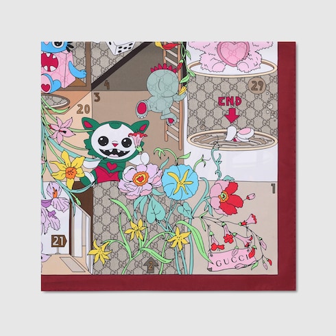 Gucci Besties printed silk twill carré