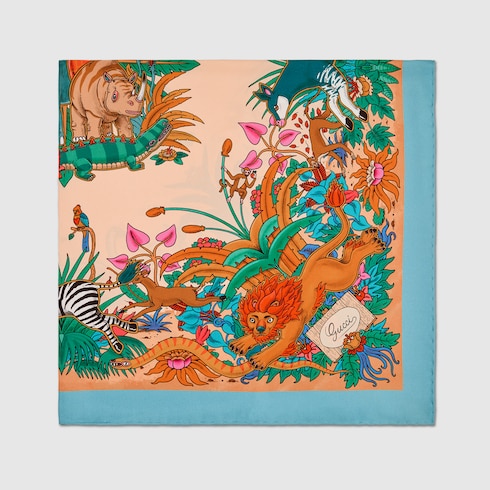90x90项目印花桑蚕丝方巾