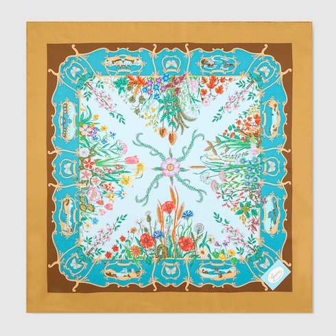 Printed silk twill carré