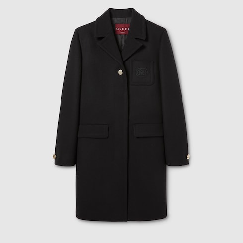 Batavia wool coat with patch