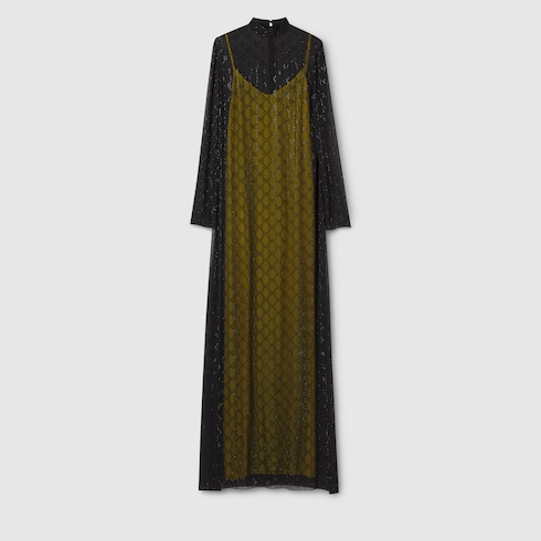 饰刺绣轻质桑蚕丝乔其纱连衣裙