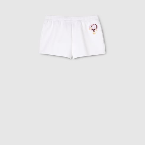 Shorts in jersey di cotone con ricamo