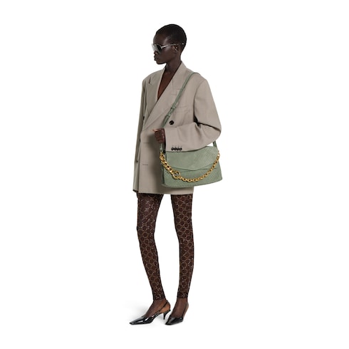 Large shoulder bag with chain