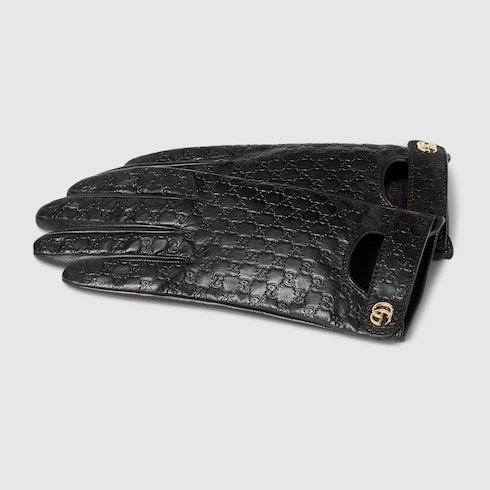 GG leather gloves with Double G