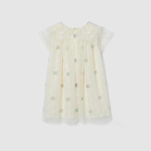 Abito neonato in tulle GG ricamato