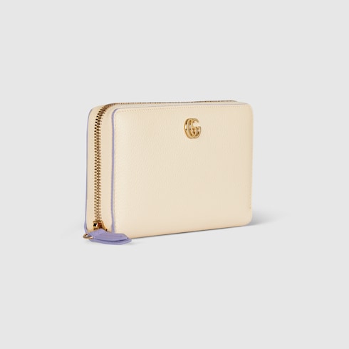 Bi-colour GG Marmont zip-around wallet