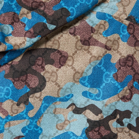 Printed technical poplin zip jacket