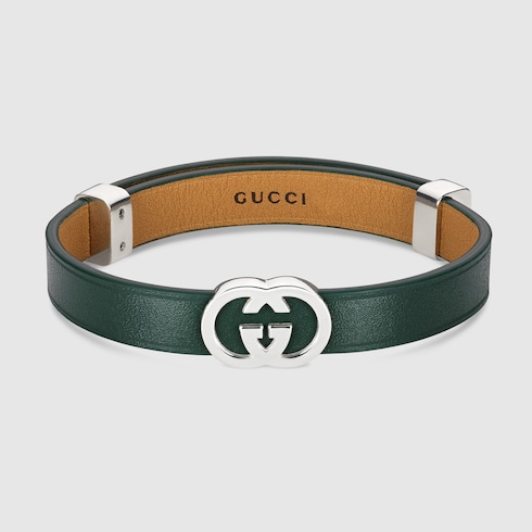 Bracelet Gucci Interlocking en cuir