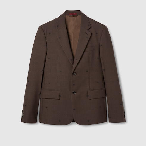 GG houndstooth wool jacquard jacket