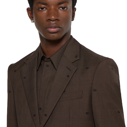 GG houndstooth wool jacquard jacket