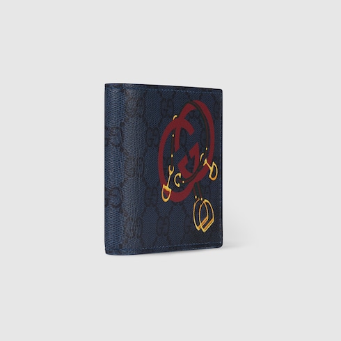 Cartera con dos pliegues, GG y estampado