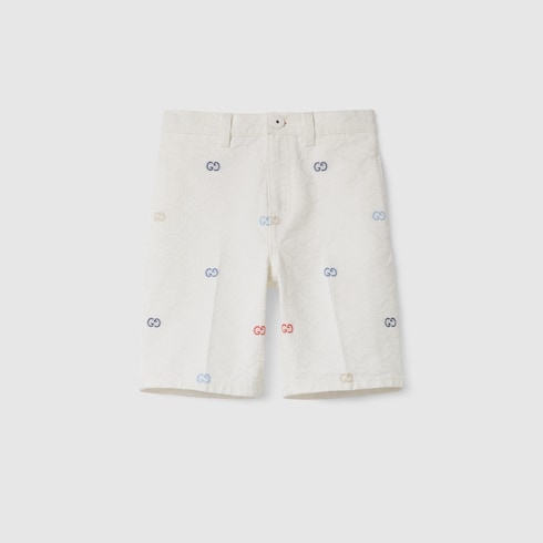Shorts bambino in cotone GG