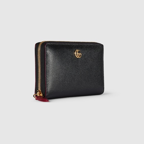 Zweifarbige GG Marmont Brieftasche mit Rundum-RV