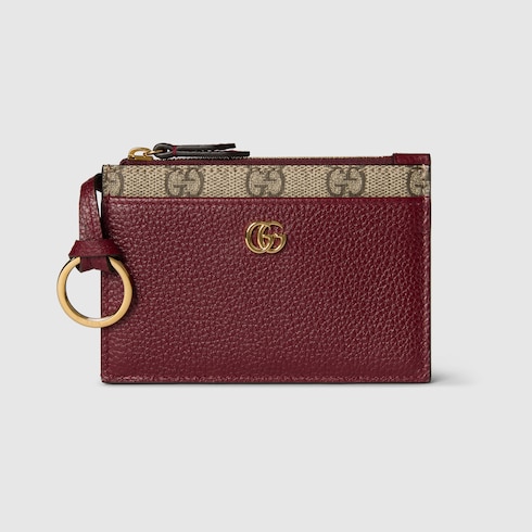 Bi-colour GG Marmont zip key pouch