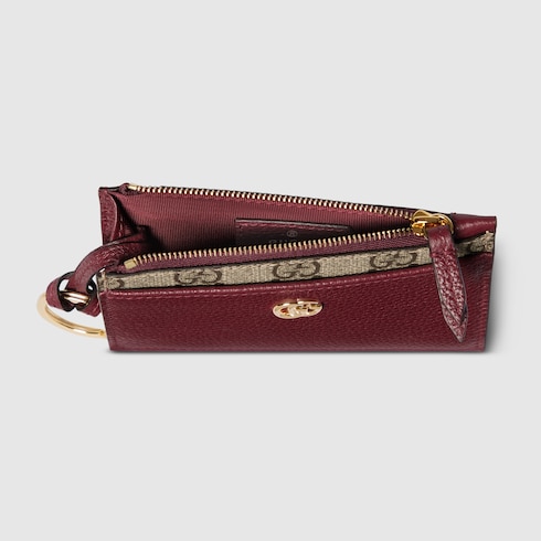 Bi-colour GG Marmont zip key pouch