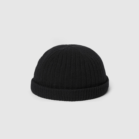 Rib knit wool hat
