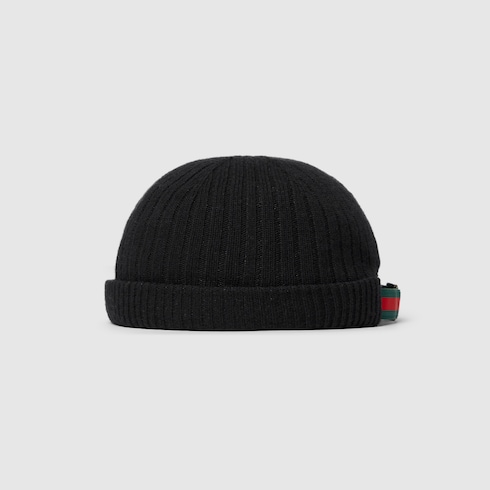 Rib knit wool hat