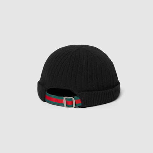 Rib knit wool hat