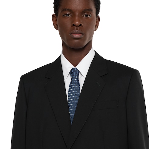 Horsebit silk jacquard tie