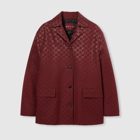 Padded GG canvas jacket with crystals