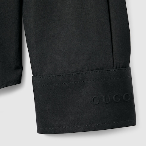 Cotton poplin shirt with logo 