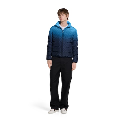 Printed technical poplin zip jacket 