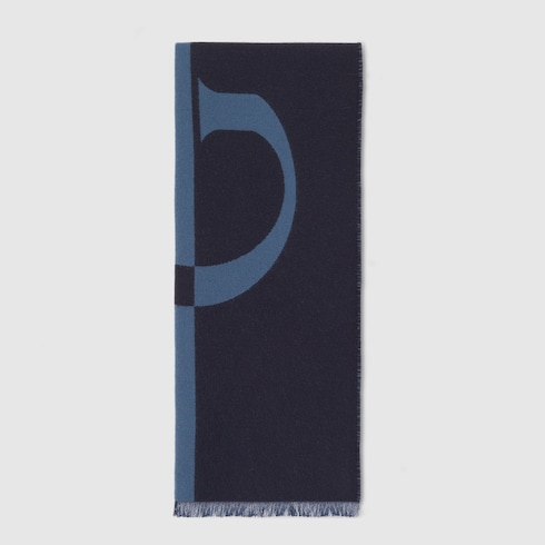 Wool scarf with Gucci logo