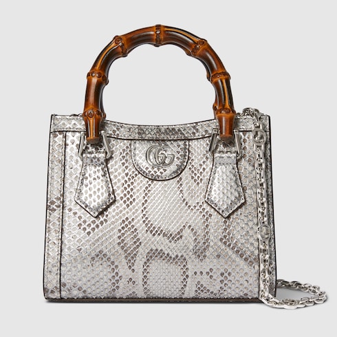 Gucci Diana系列蟒蛇皮小号托特包