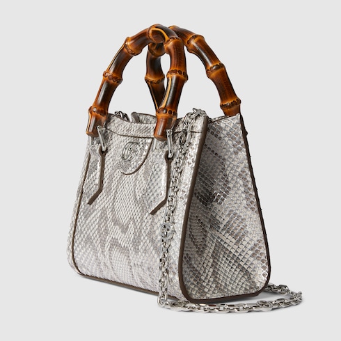 Gucci Diana系列蟒蛇皮小号托特包