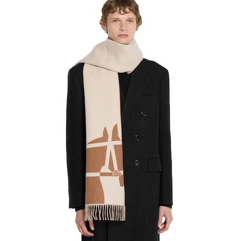 Sciarpa in lana con motivo jacquard